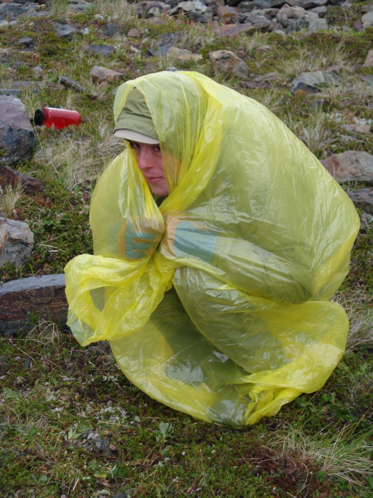 Justin really appreciates the "emergency tent" Ellen purchased for his summer 2008 trip to Alaska. Without it, he surely would have perished. 