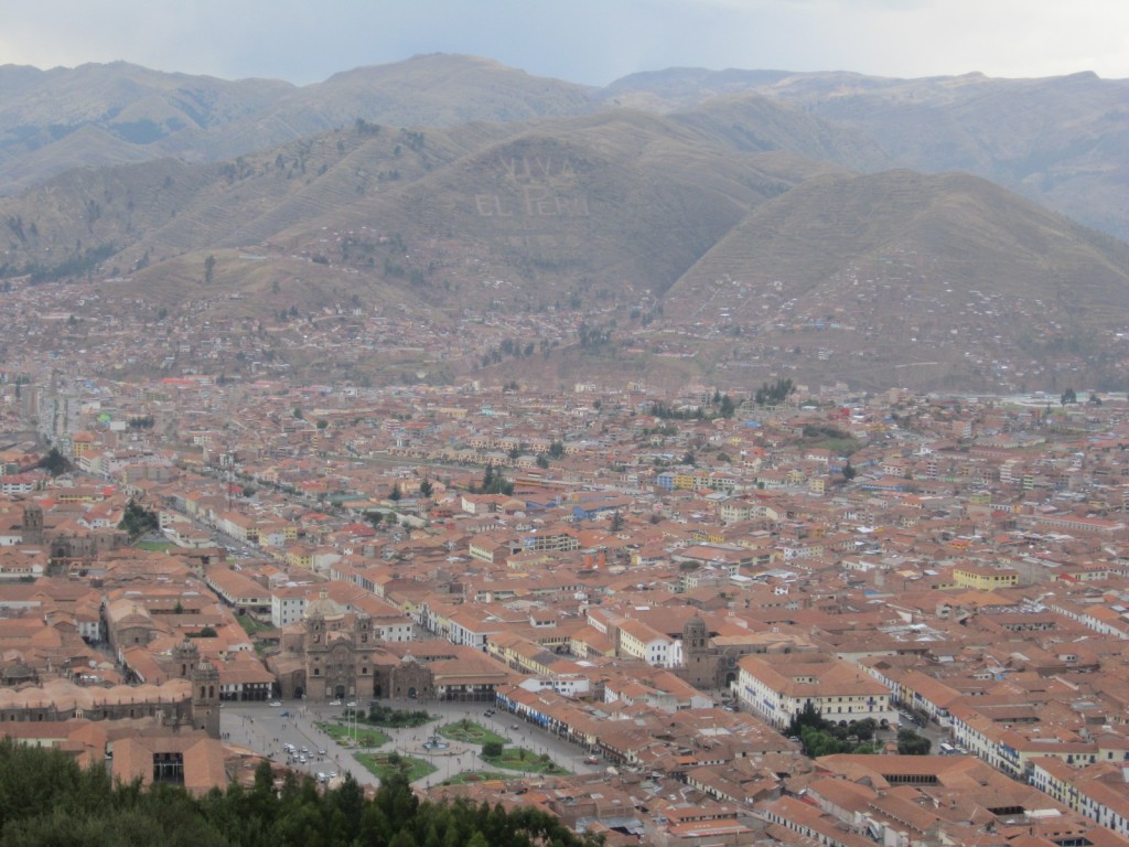 A view of Cusco from atop the ruins at Saqsayhuaman