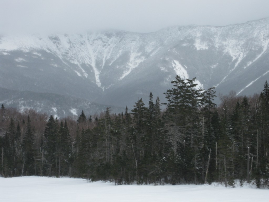 Franconia Ridge, viewed across a frozen Lonesom Lake; White Mountains, New Hampshire