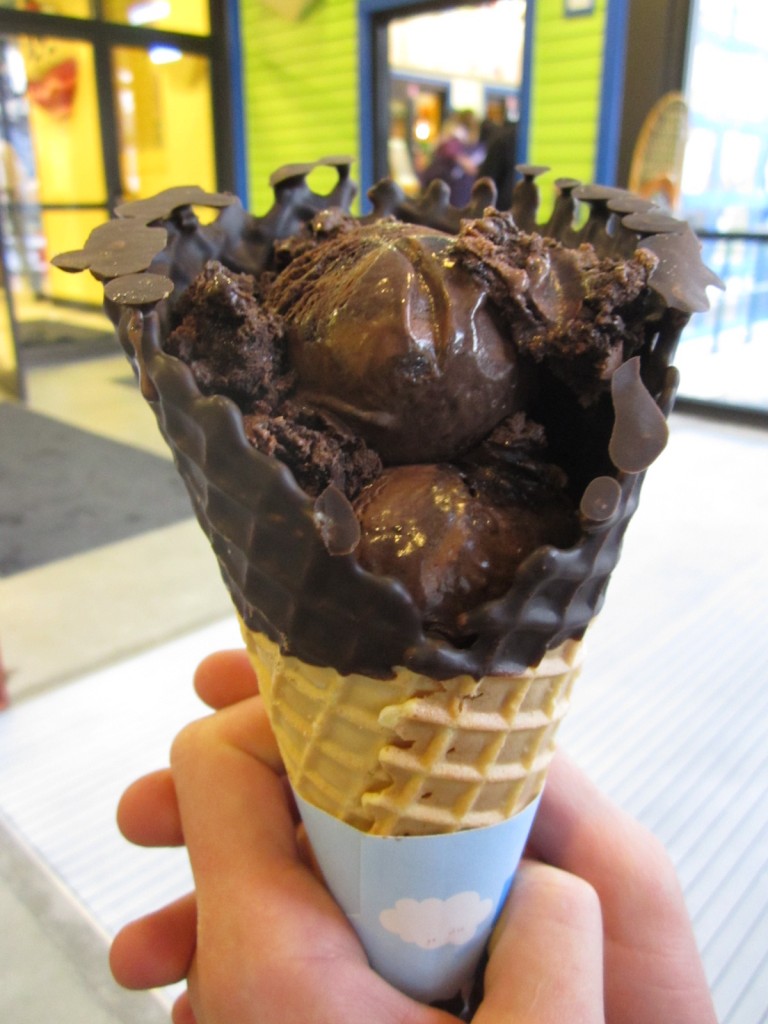 Enjoying a little "Chocolate Therapy" after our Ben & Jerry's Factory Tour in Vermont. 