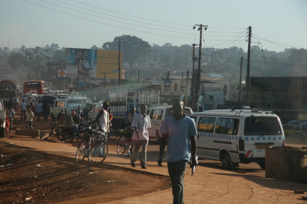 The crowded streets of Kampala, Uganda