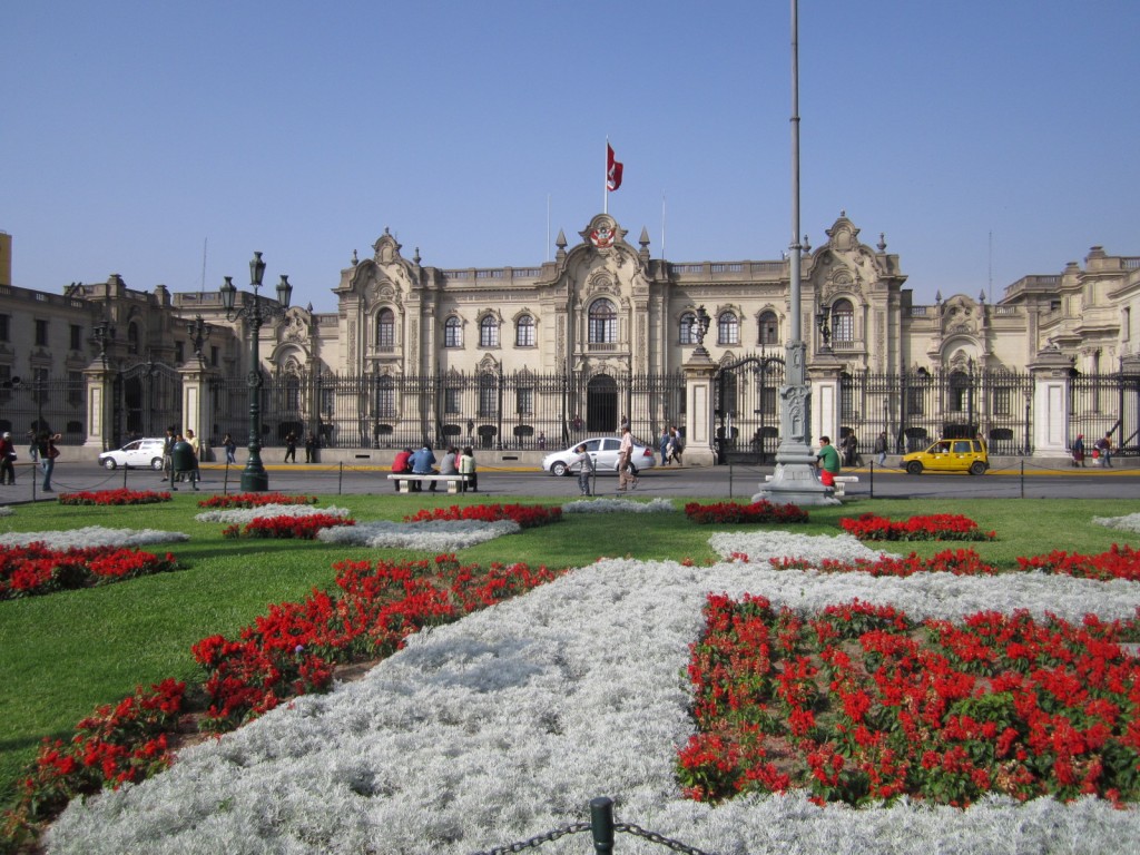 The Presidential Palace of Peru along Lima's Plaza de Armas